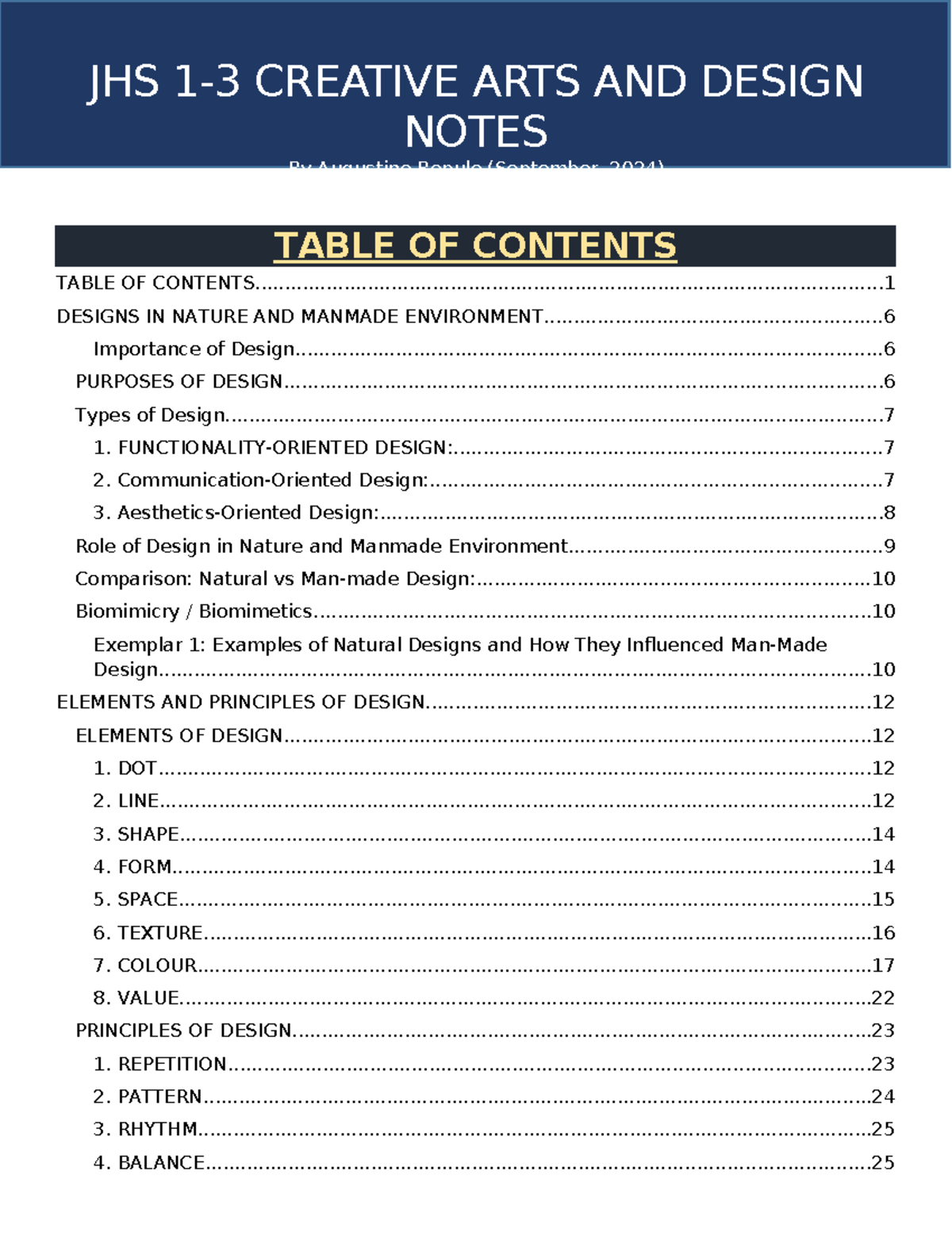 JHS BS8 Creative Arts & Design Notes: Key Concepts & Techniques - Studocu