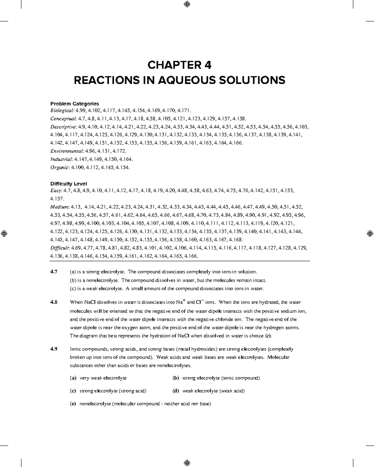ISM Chapter 04 - good - CHAPTER 4 REACTIONS IN AQUEOUS SOLUTIONS ...