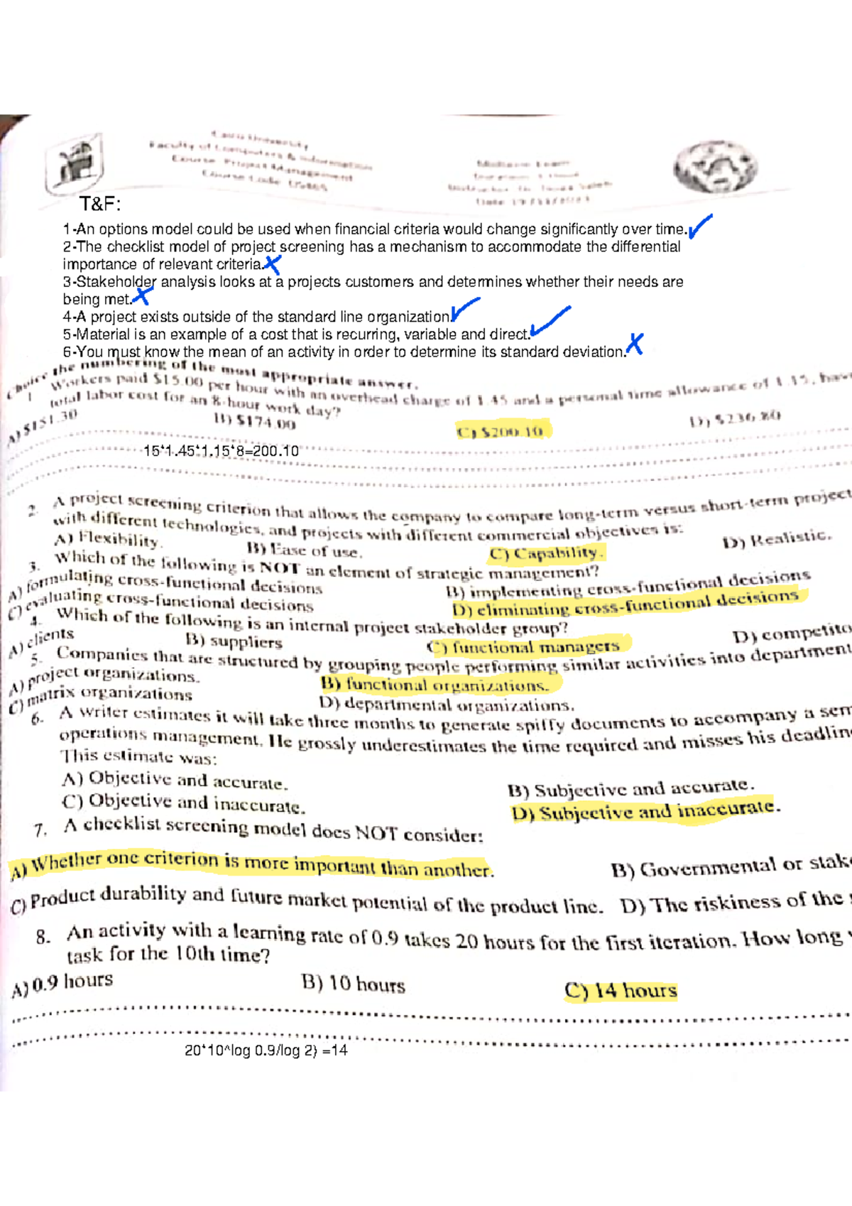2023 Answers - ...... - Mathematical economics - Studocu