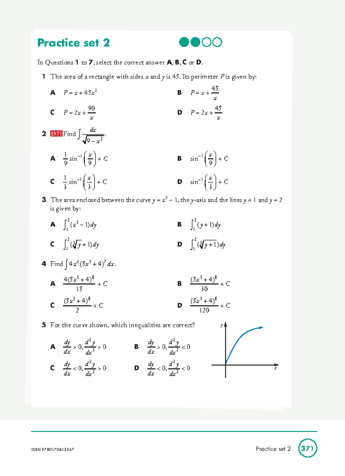Practice Set 2 - Mathematics Extension 1 Exam Questions - Studocu