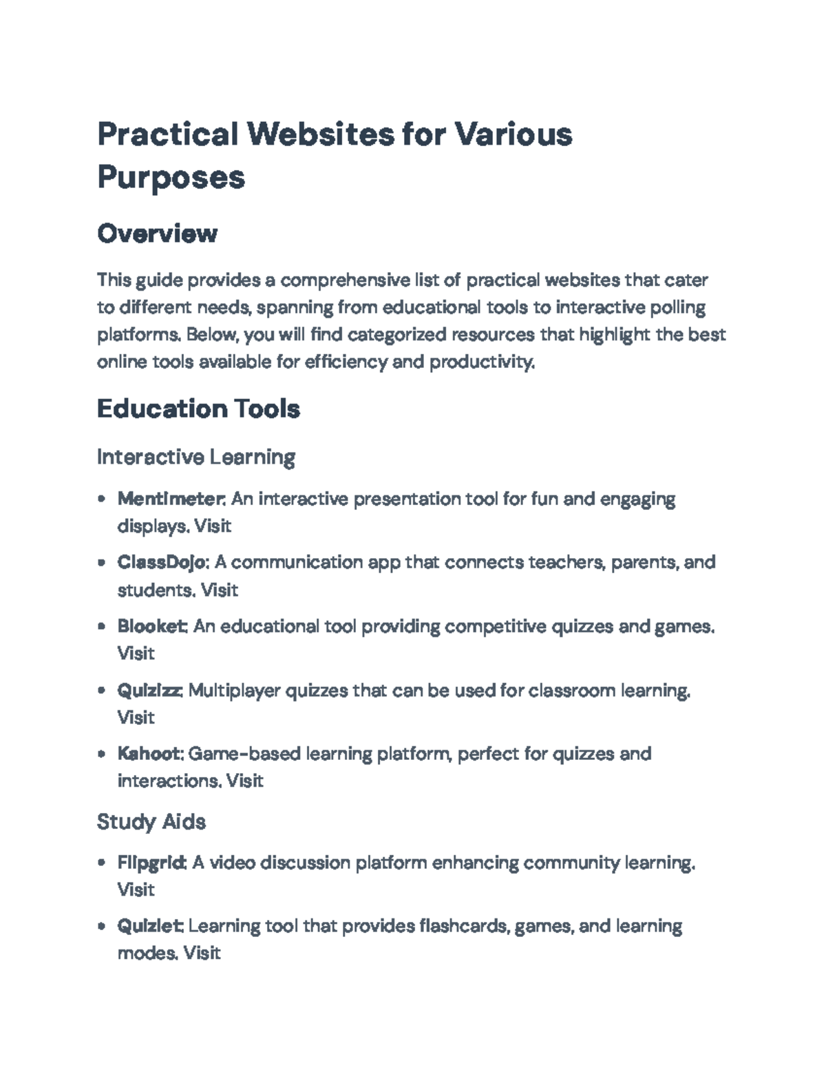 Essential Online Tools for Education and Productivity Resources ...
