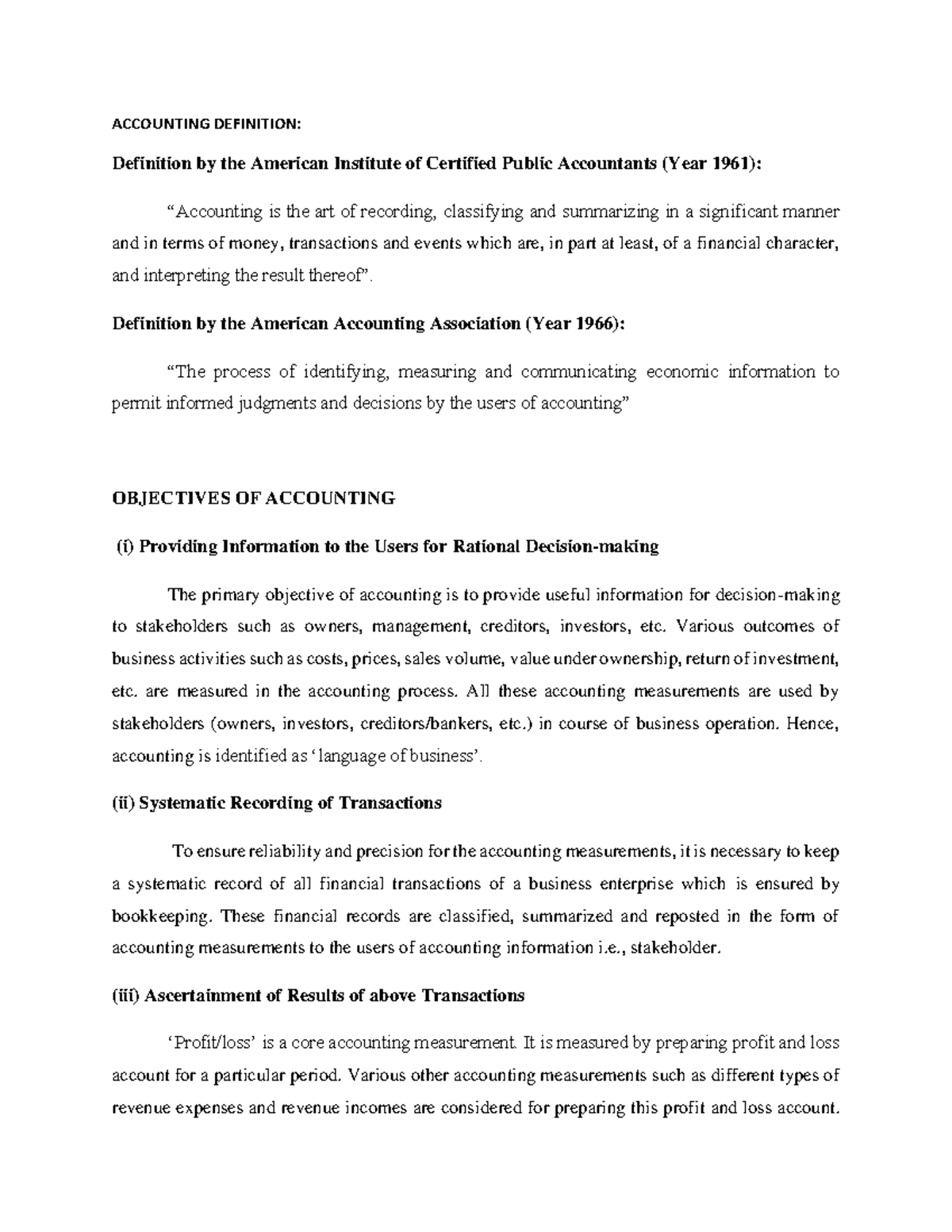 Accounting 101: Definitions and Key Objectives of Accountability - Studocu