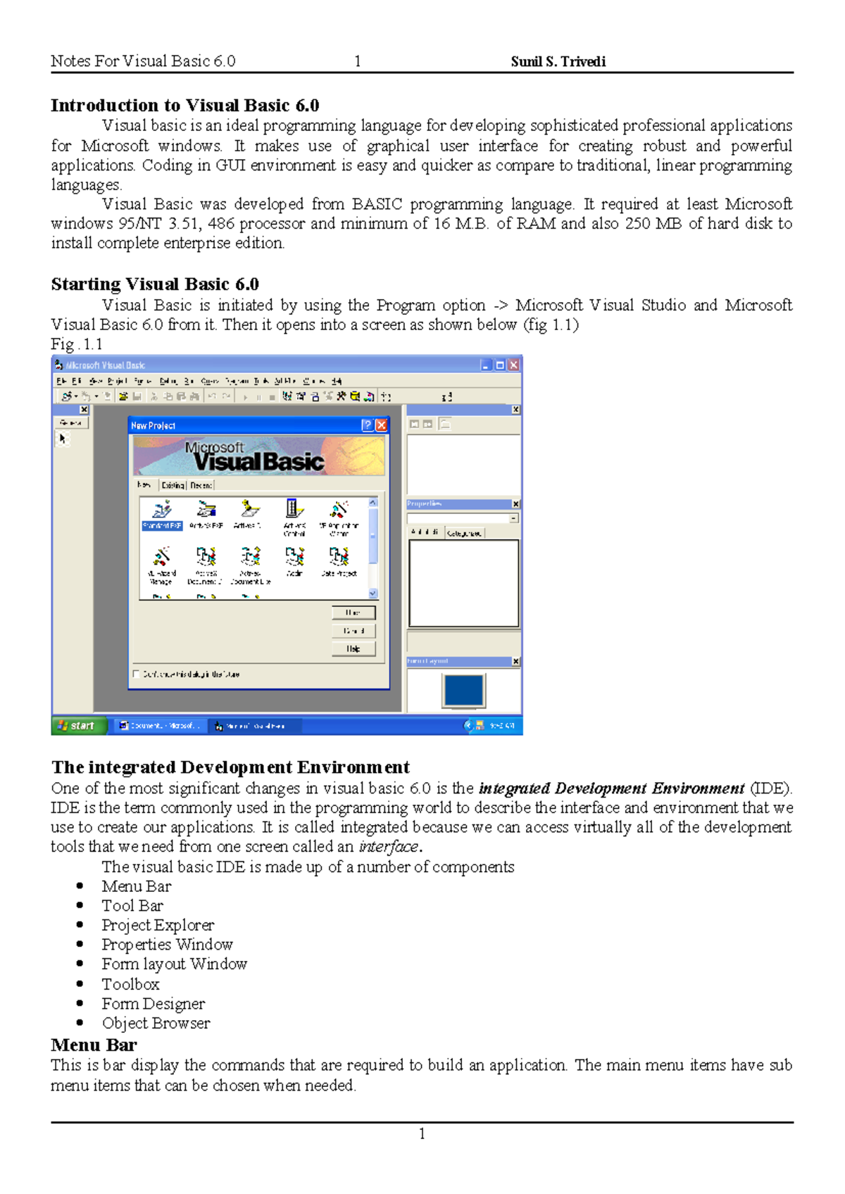24339321 Visual Basic 6.0 Lecture Notes on Programming Essentials - Studocu
