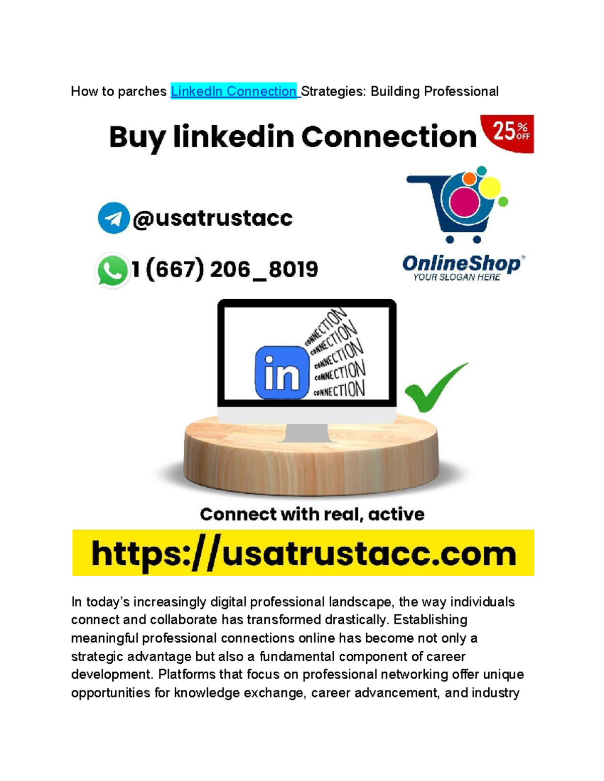 LinkedIn Connection Strategies: Building Professional Networks - Studocu