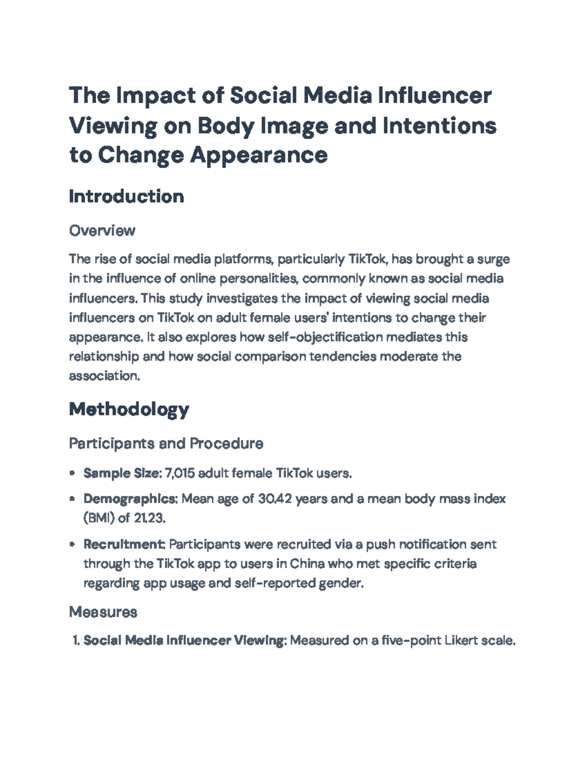 The Impact of Social Media Influencers on Body Image: A Study (SOC 101 ...