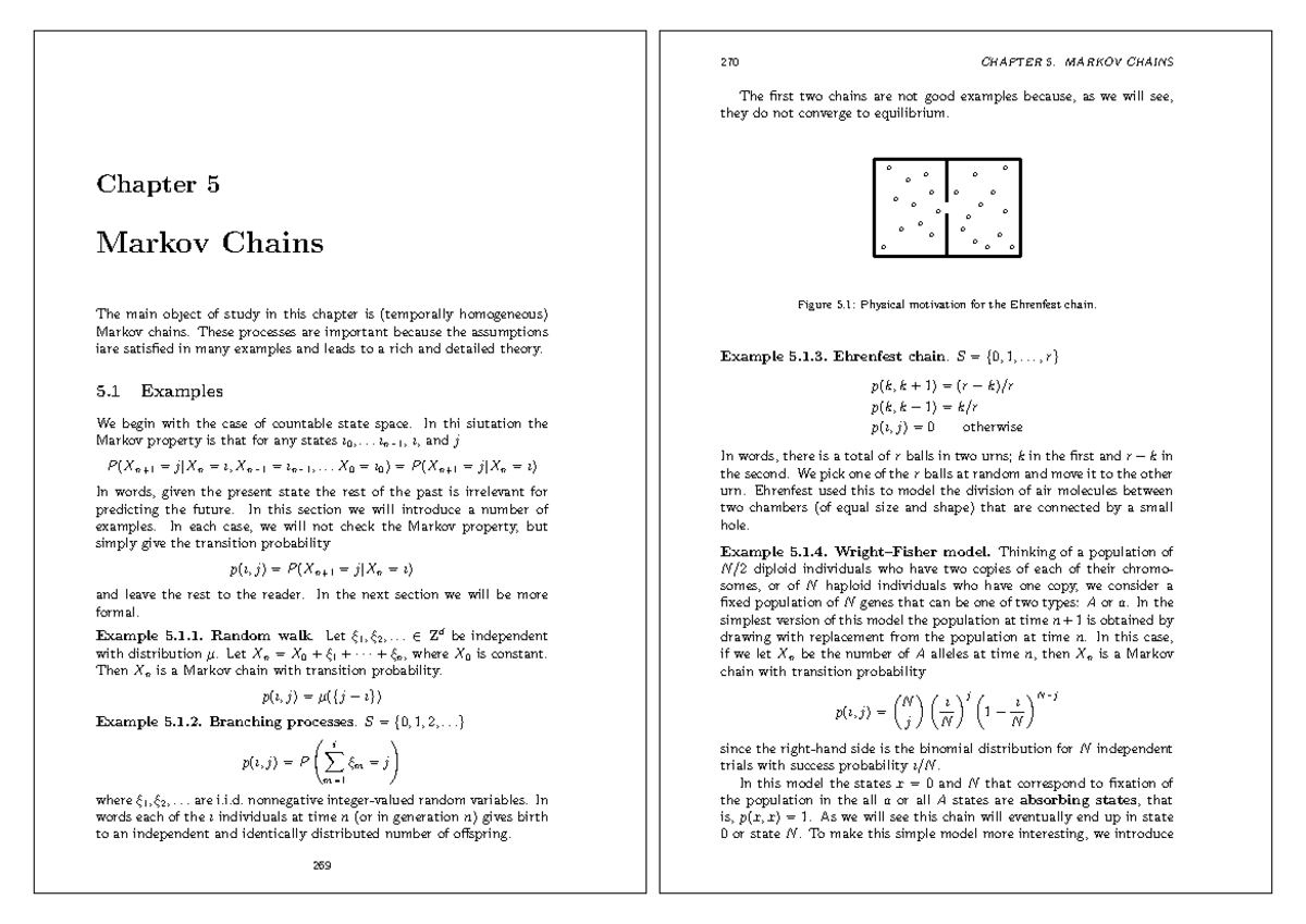 PTE5 CH5: MARKOV CHAINS - Key Concepts and Examples - Studocu
