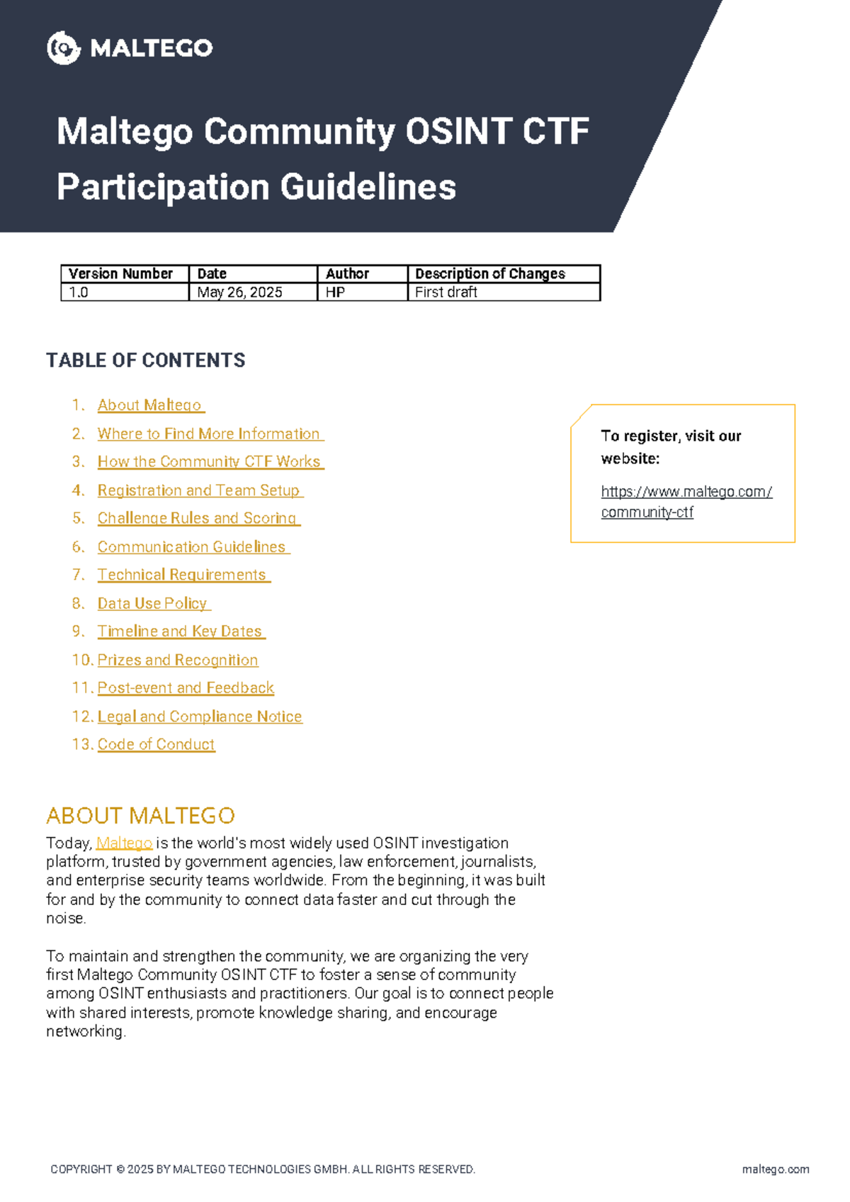 Maltego Community OSINT CTF Participation Guidelines v1.0 (2025) - Studocu