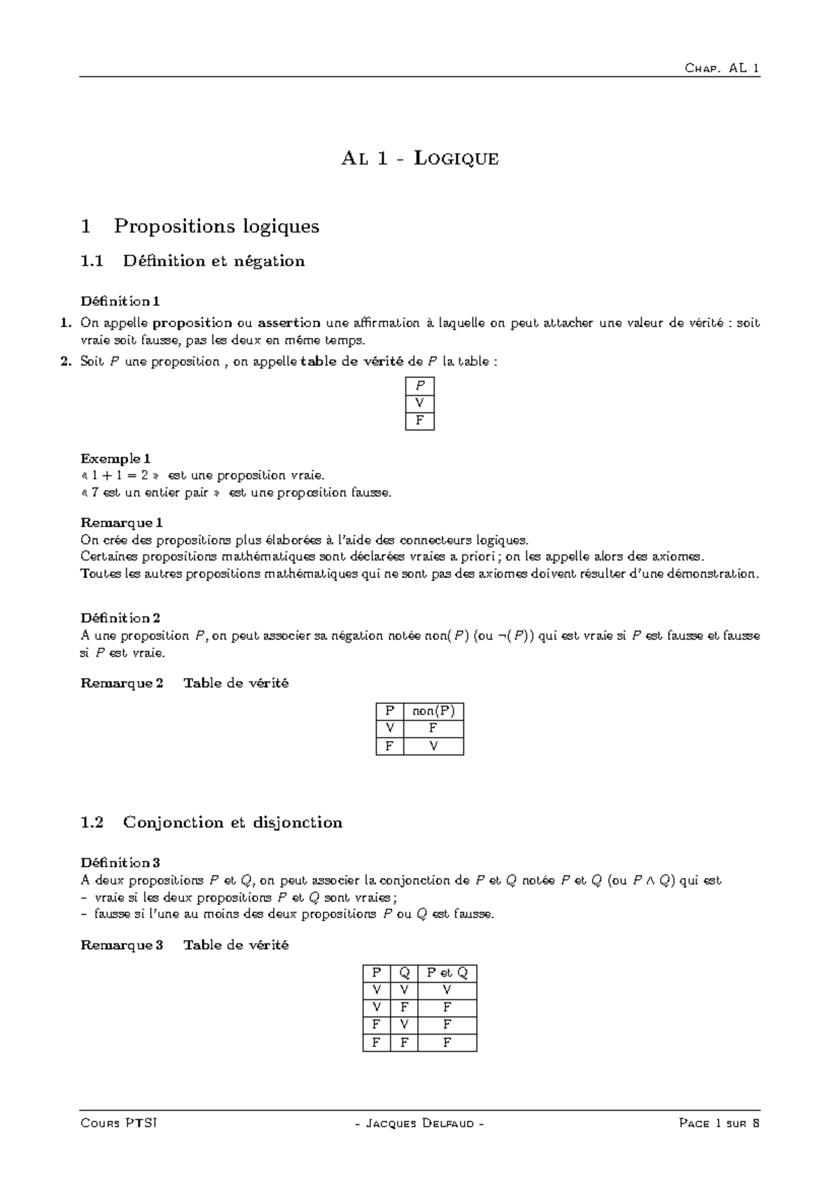 Cours sur la Logique en Mathématiques - Logique et Quantificateurs ...