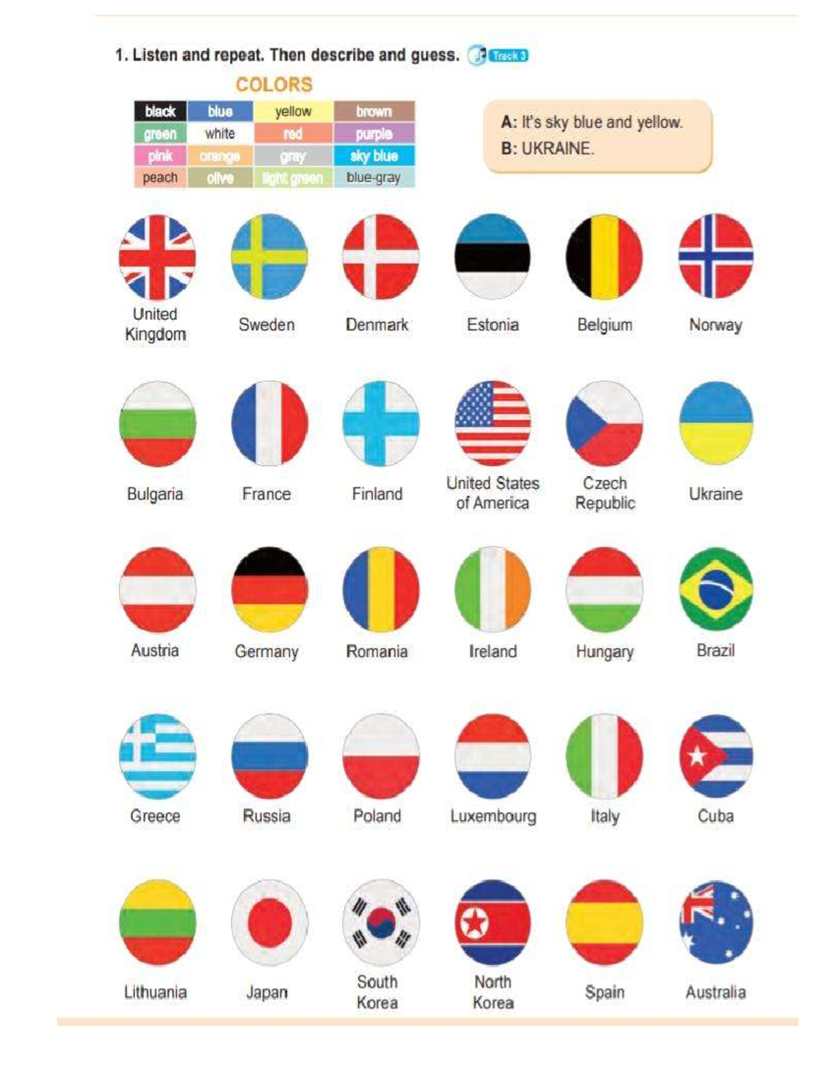 Colors and Countries: Listening and Speaking Activities - Studocu