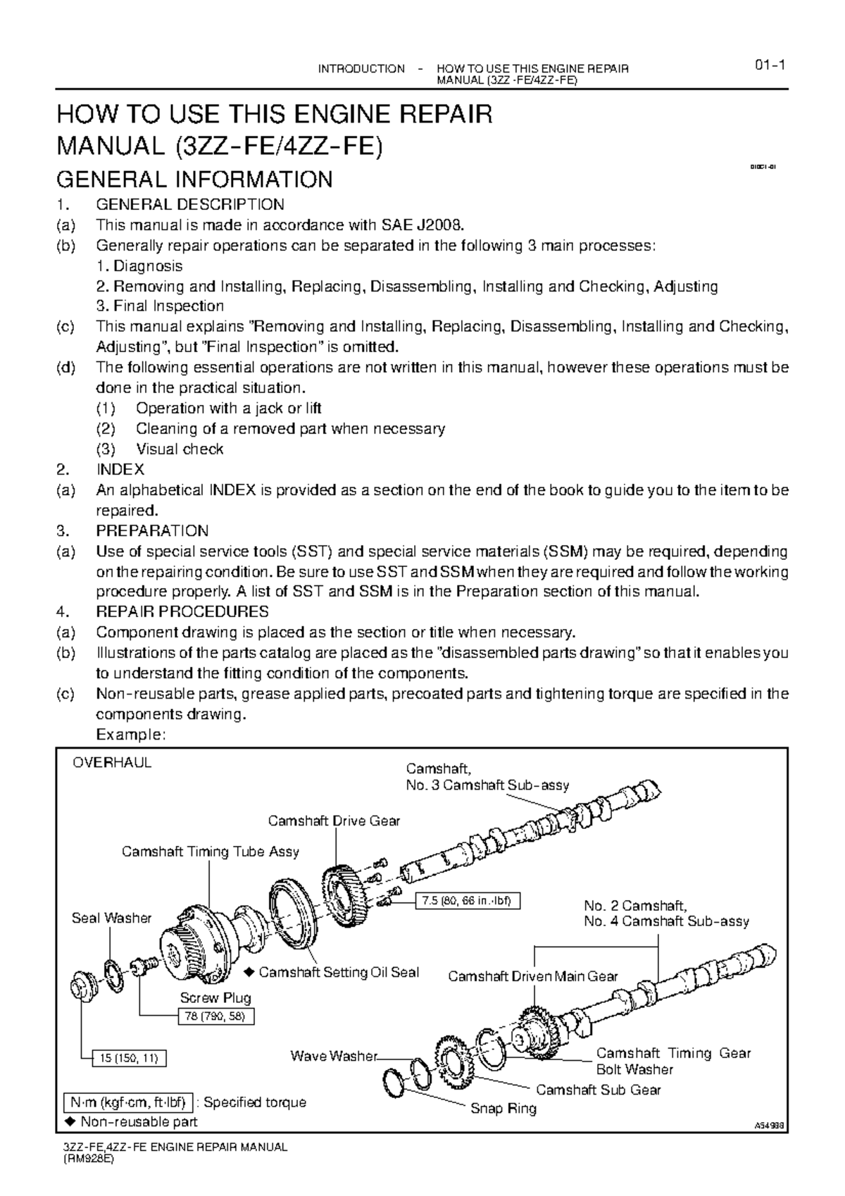 Toyota 3ZZ Engine Repair Manual (RM928E) - Usage & Procedures - Studocu