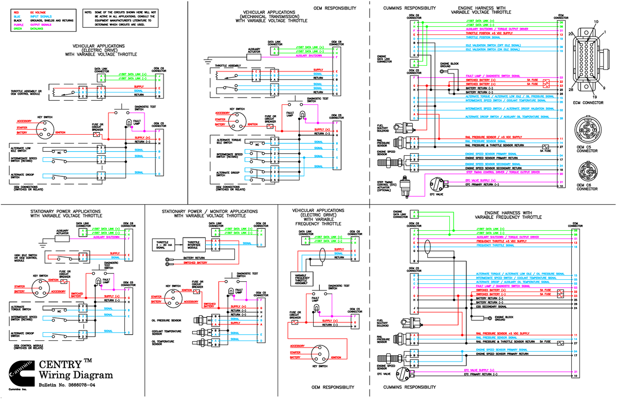 OEM C6 Engine Harness Wiring Diagram for Variable Voltage Throttle