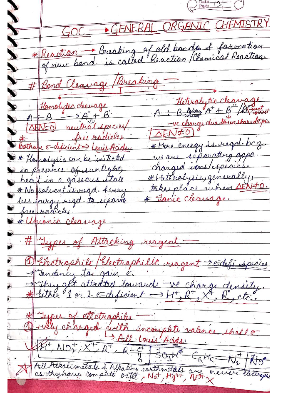 GOC 13: Comprehensive Class Notes on Organic Chemistry Reactions - Studocu