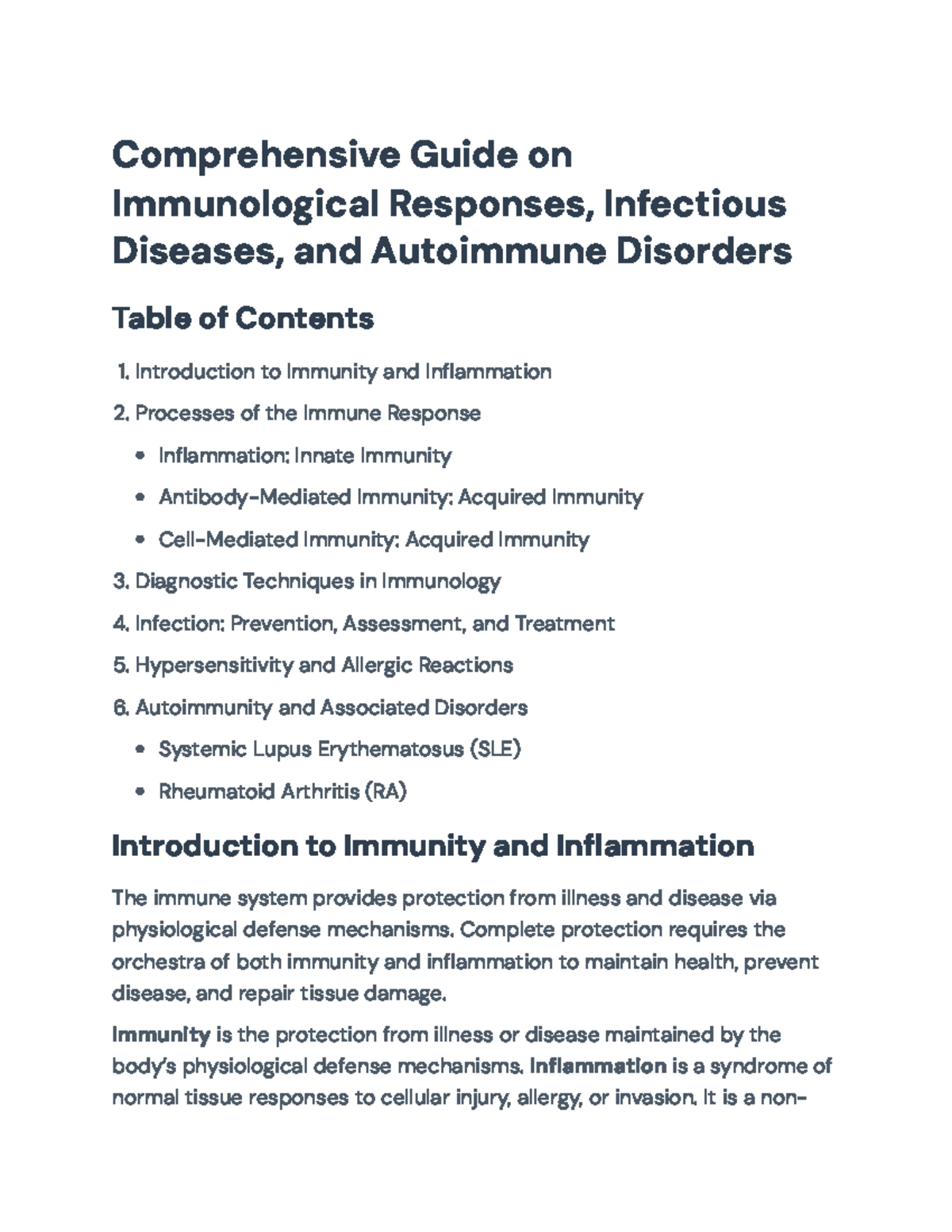 Immunological Responses: Understanding Infectious & Autoimmune Diseases ...
