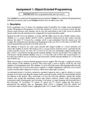 A1 v1 - solution - Assignment 1 1. Requirements In this assignment, you ...