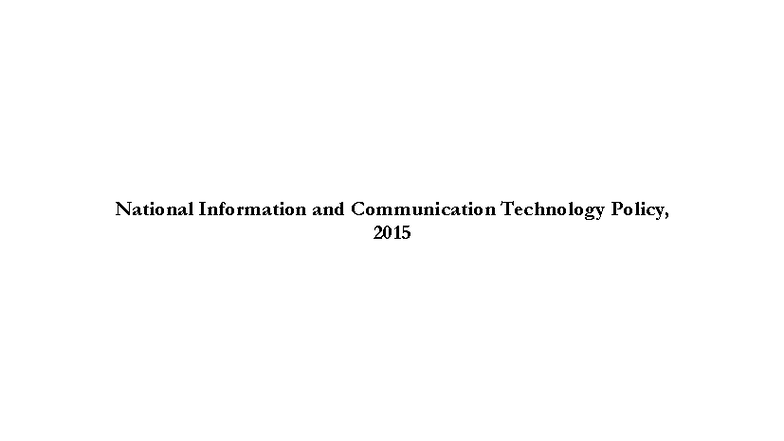 National ICT Policy of Nepal (2015): Framework and Strategies - Studocu