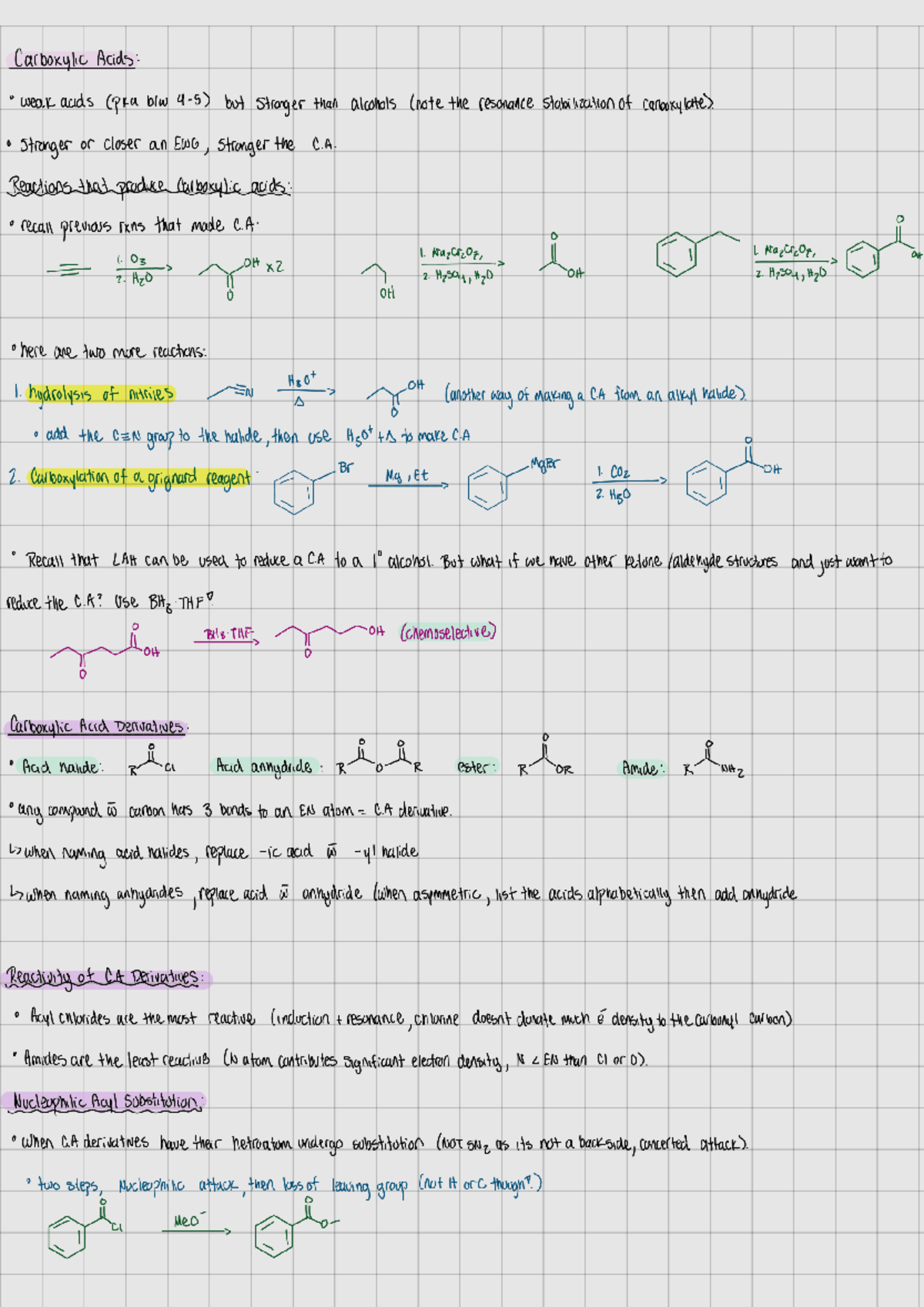 Carboxylic Acids Review for Chem 250324 - Key Concepts and Reactions ...