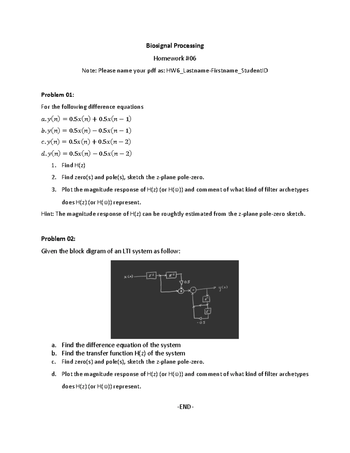Biosignal HW05 - dgsdgsd - Biosignal Processing Homework # Note: Please ...