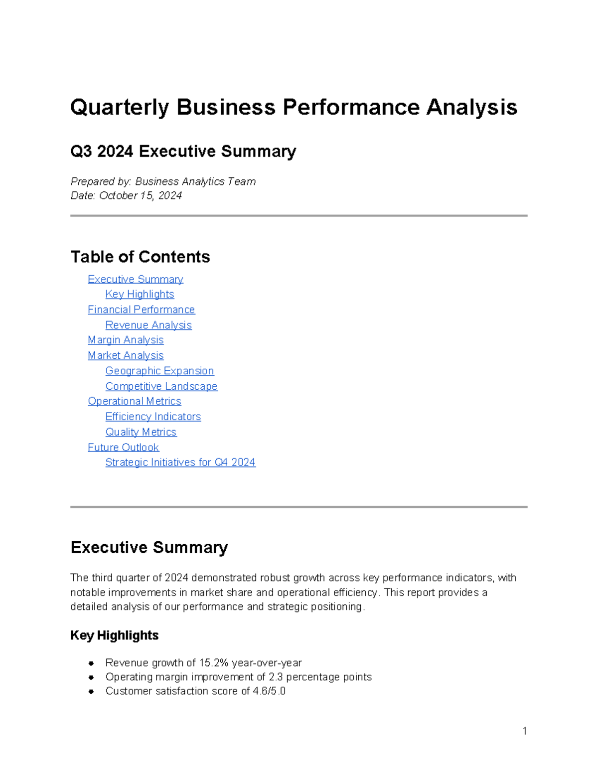 Q3 2024 Business Performance Analysis - ASDFASD Report - Studeersnel