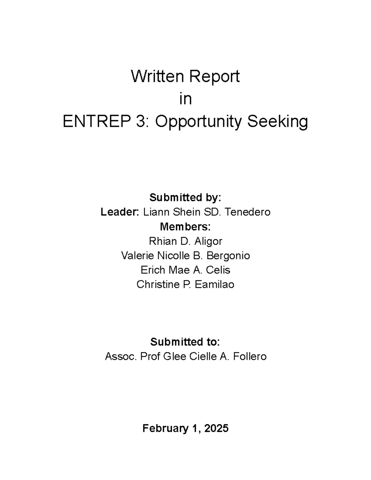 ENTREP 3: Chapter 4 - Process of Environmental Scanning Report - Studocu