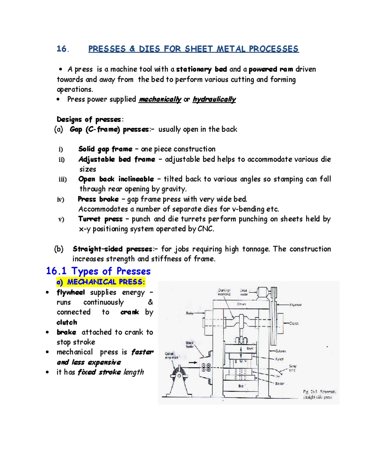 16. Presses and Dies in Sheet Metal Processes - Studocu
