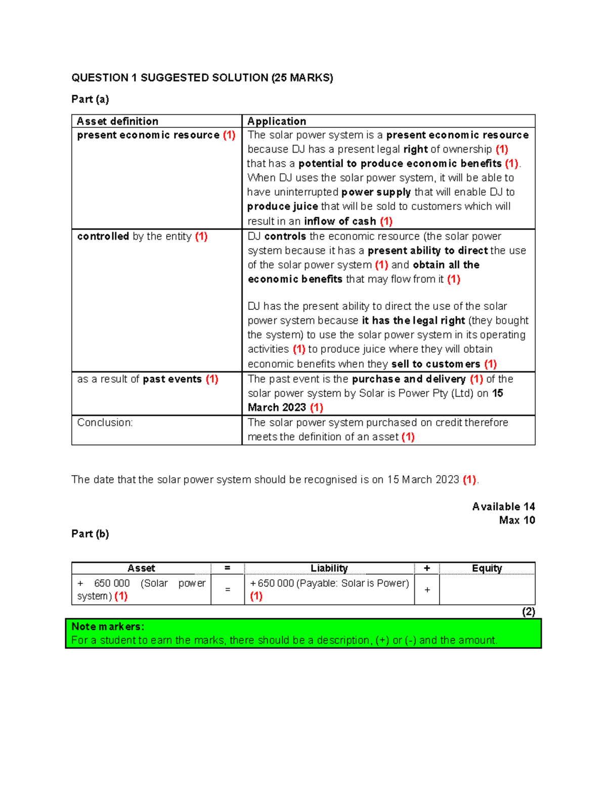 AO1 Semester Test 1 Memo Solutions - Accounting 1A Final Exam - Studocu