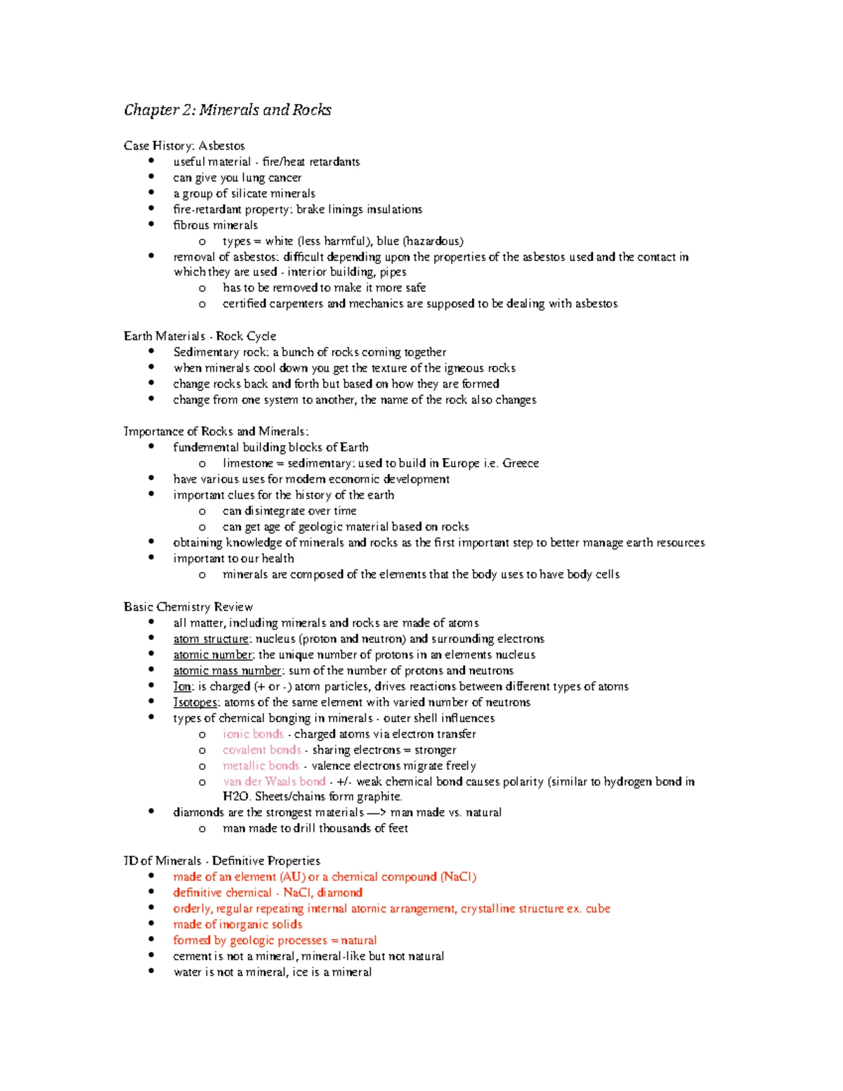 Study Guide for Environmental Geology (EG 101): Key Concepts ...