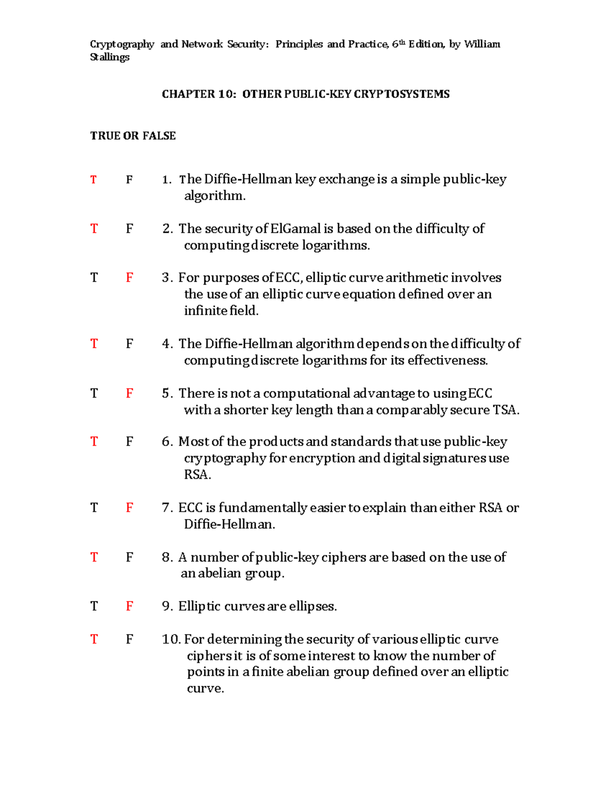 Chapter 10 Notes: Public-Key Cryptosystems (Test Preparation) - Studocu