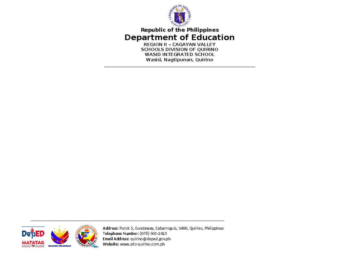 Official- Template - Republic of the Philippines Department of ...