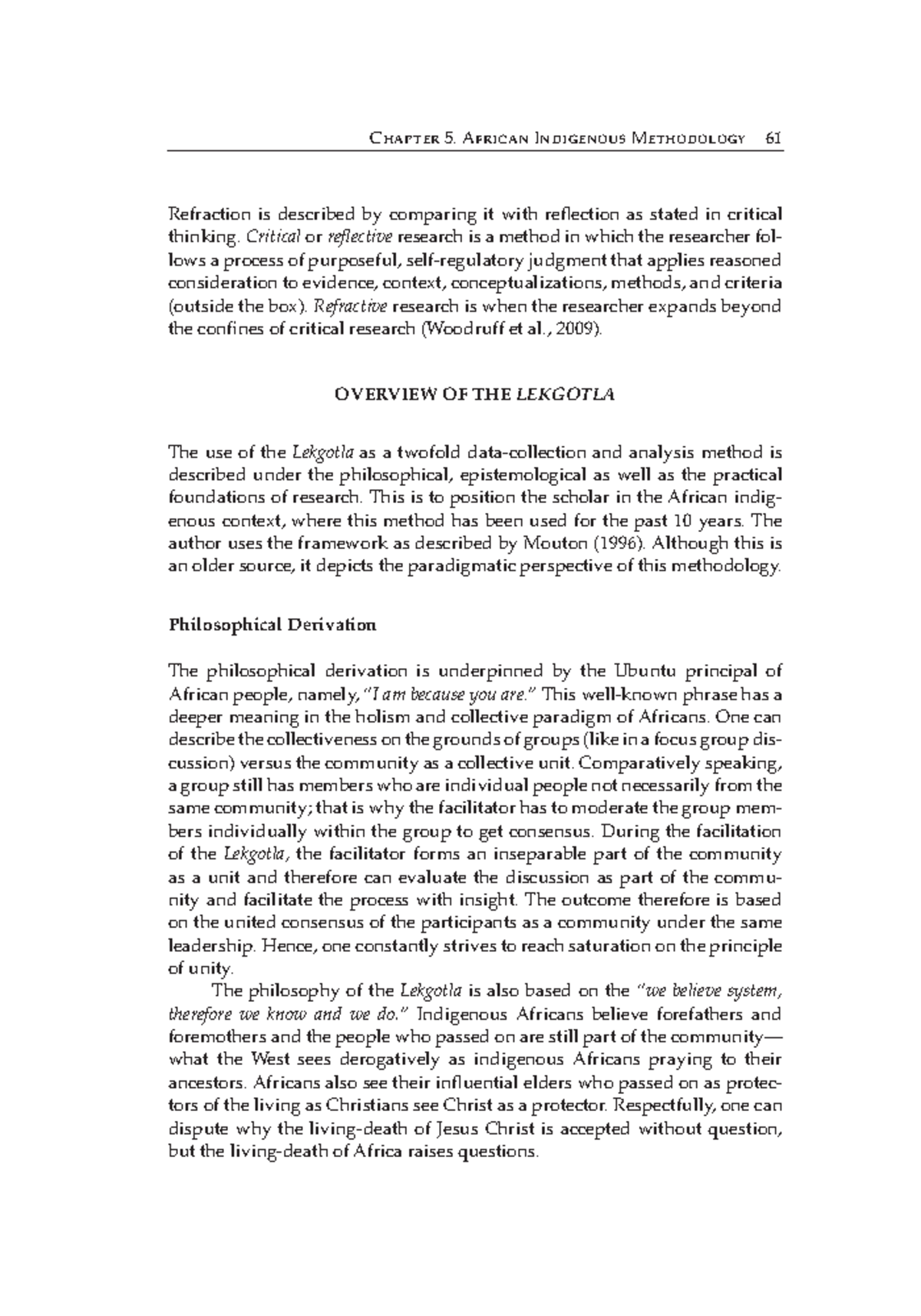 Qualitative Research Methods in Nursing: Lekgotla Insight (NUR 51 ...