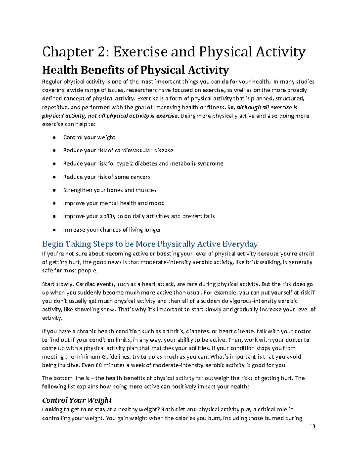 Chapter 2: Health Benefits of Physical Activity and Exercise - Studocu
