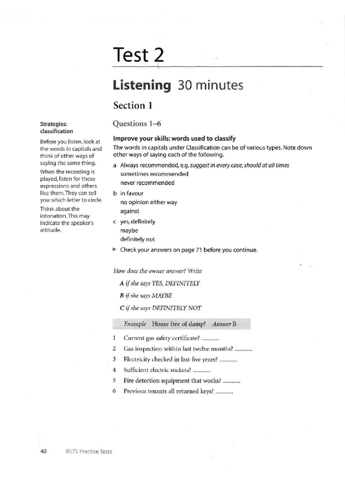 IELTS Practice Tests: Test 2 Listening and Reading Strategies - Studocu