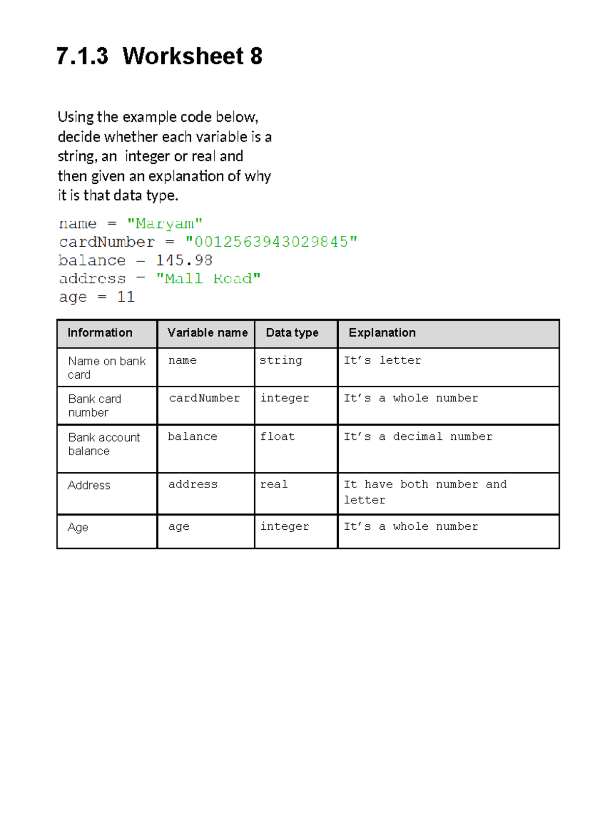 7.1.3 Worksheet 8 - amongus - 7.1 Worksheet 8 Using the example code ...