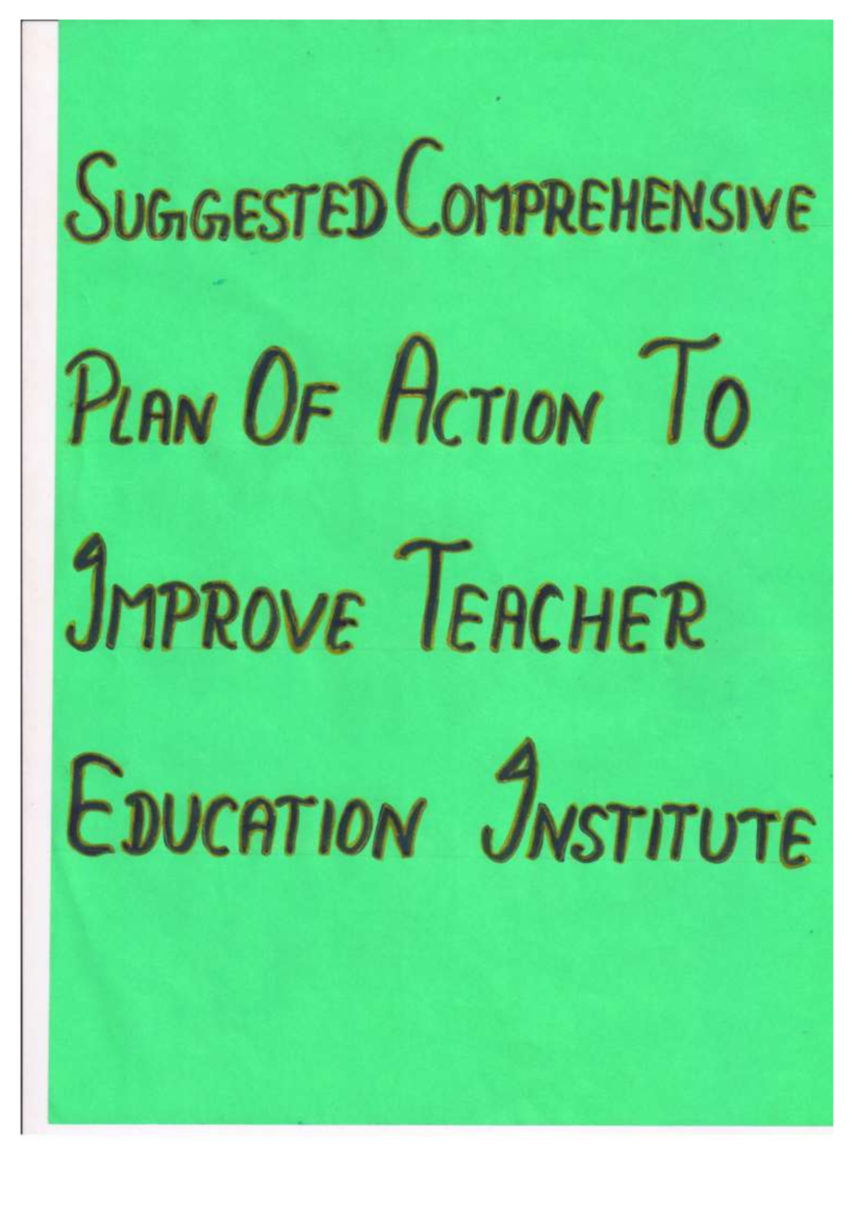 M.ED. Practical: Suggested Comprehensive Plan for Teacher Education ...