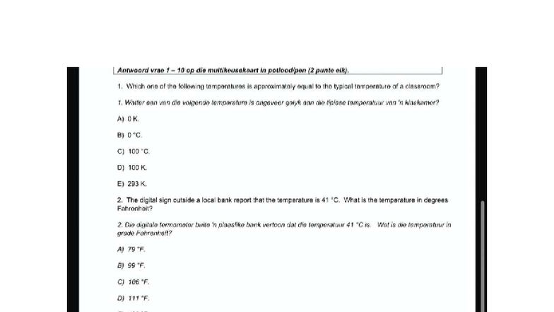 Physics Test 3: Multiple Choice Questions and Answers - Studocu