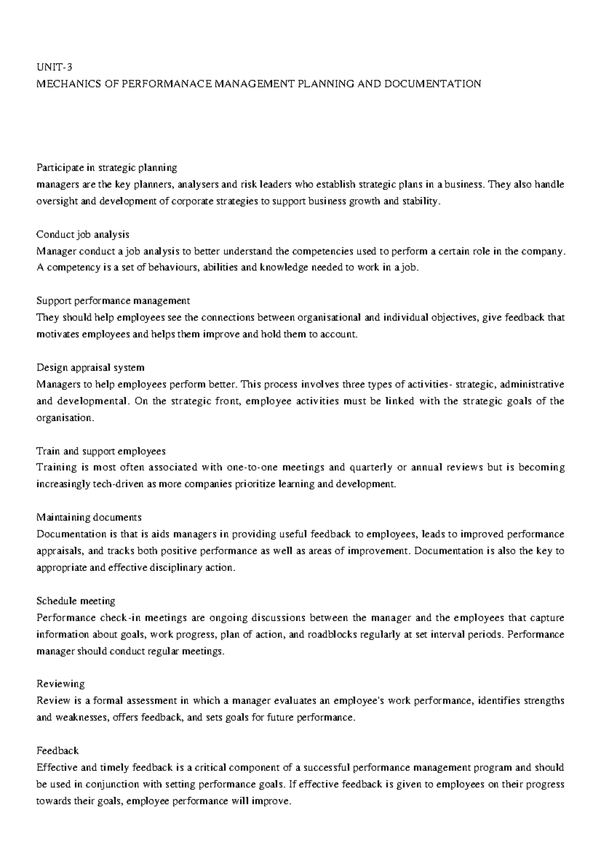 UNIT-3 PM - Mechanics of Performance Management Lecture Notes - Studocu