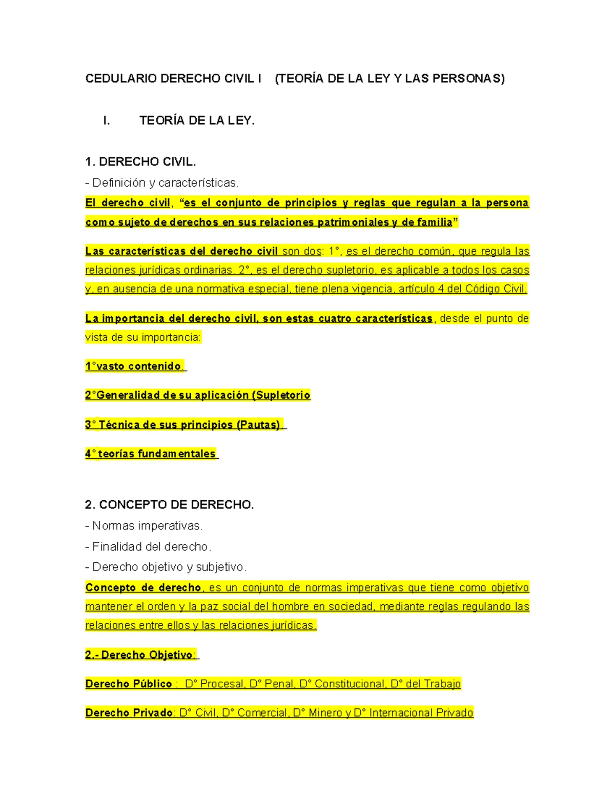 Cedulario Teoría de la Ley y Sujetos de Derecho 134 - 2019 - Studocu