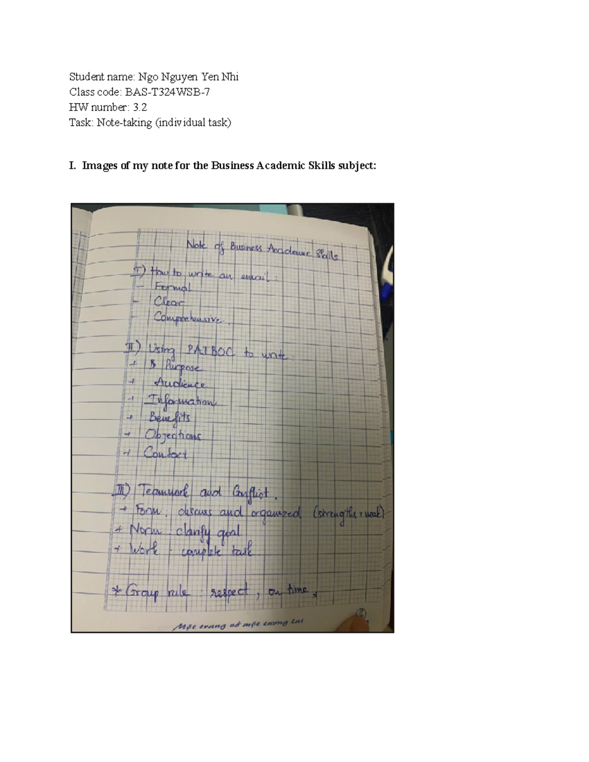 BAS-T324WSB - HW3 Note-taking & PAIBOC Analysis Summary - Studocu