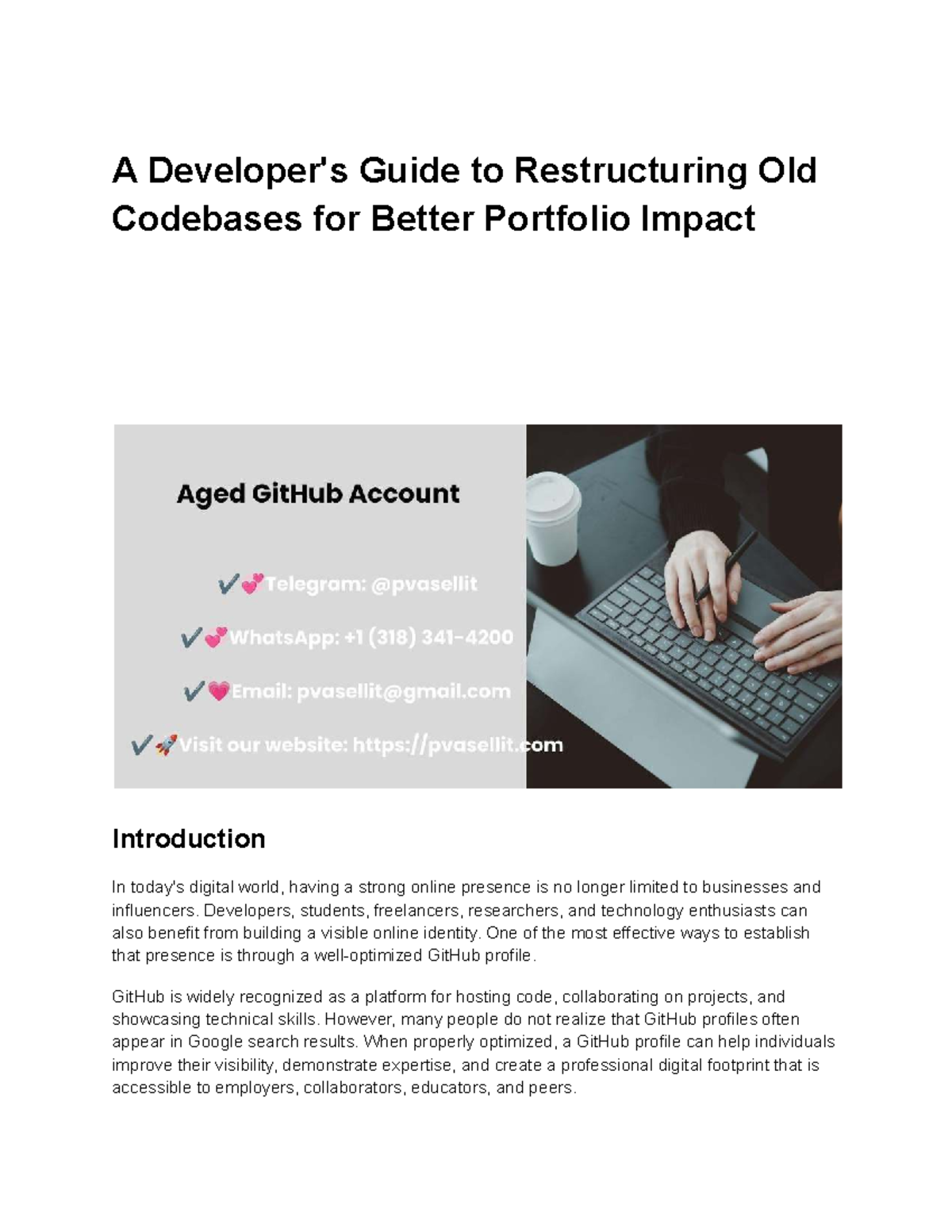 A Developer's Guide to Optimizing GitHub Profiles for Portfolio Impact ...