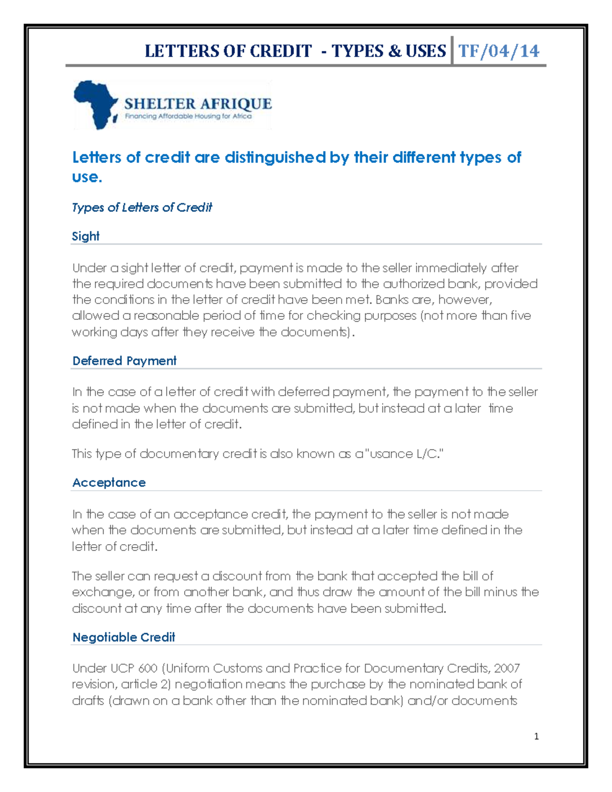 Letters of Credit: Types and Uses Explained - Studocu