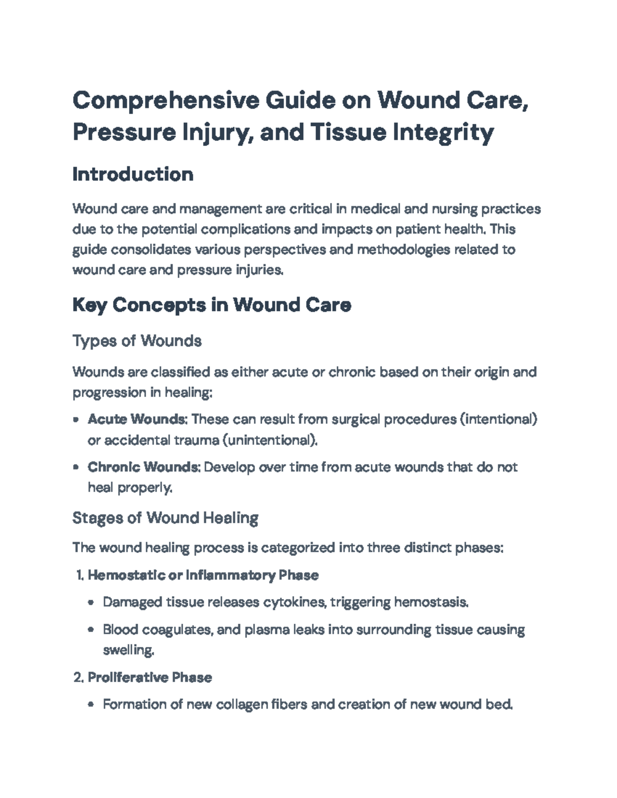 Comprehensive Guide on Wound Care & Pressure Injury Management - Studocu