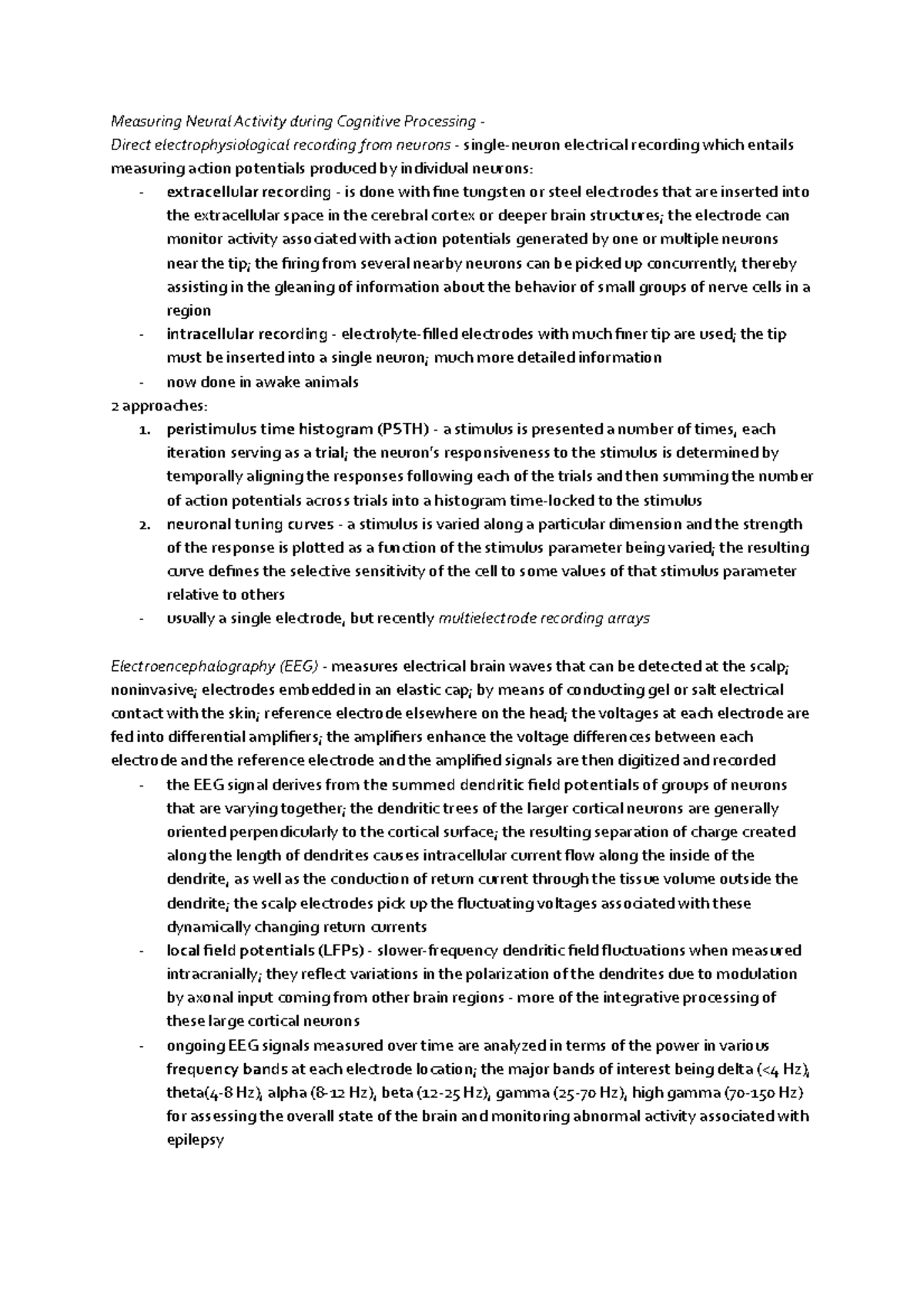 Advanced Techniques in Measuring Neural Activity during Cognitive ...