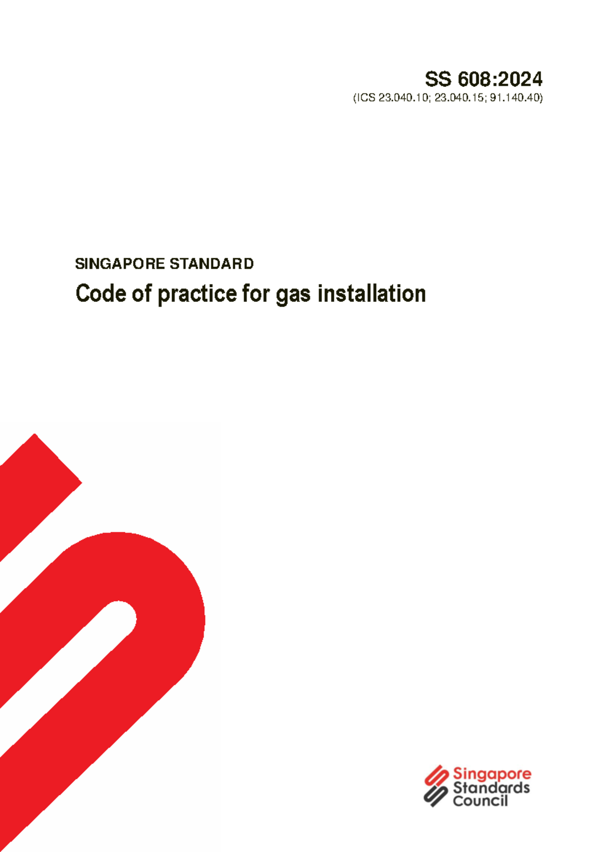 SS 608:2024 Code of Practice for Gas Installation in Singapore - Studocu
