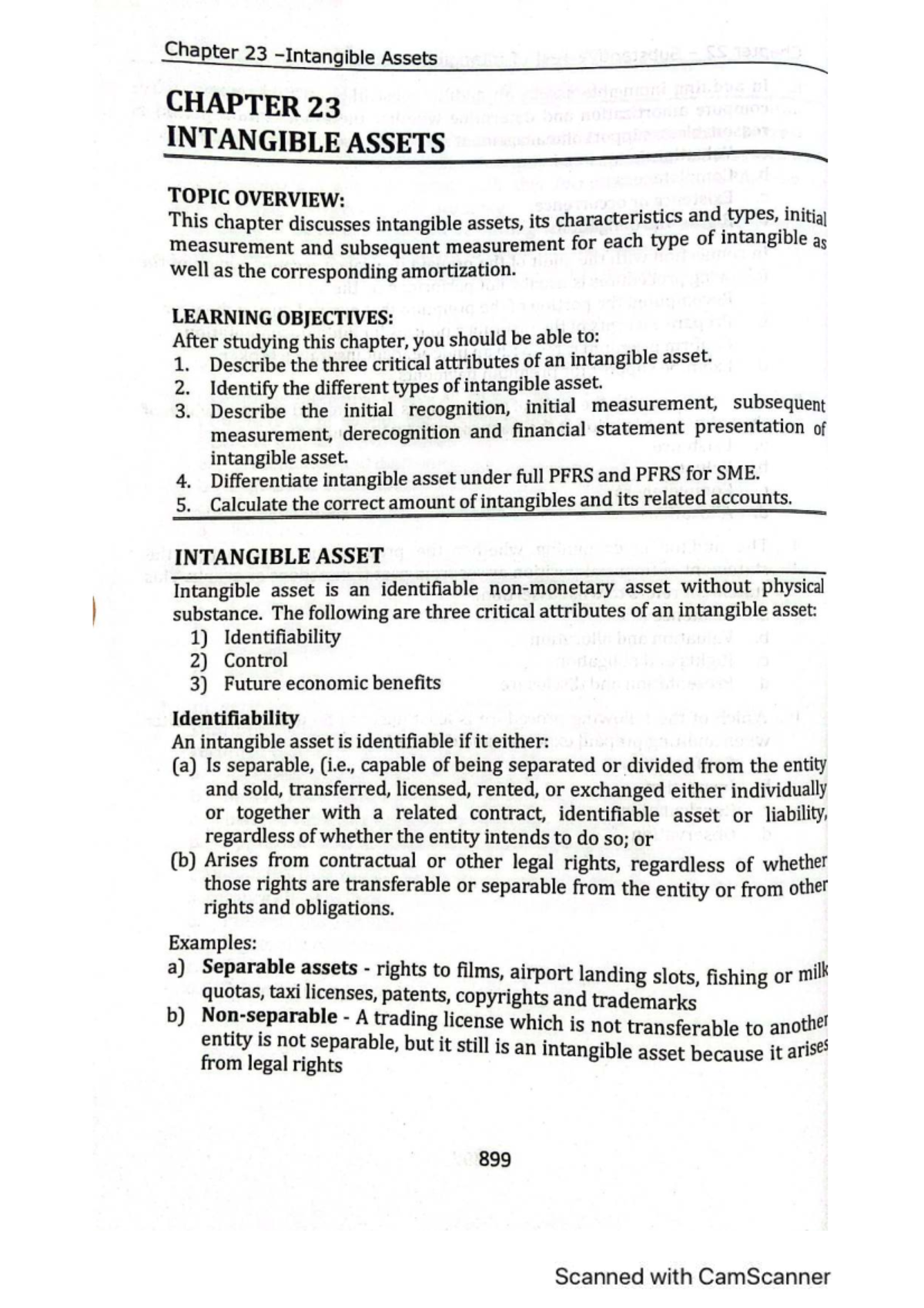 Chapter 23: Intangible Assets Overview and Key Concepts - Studocu