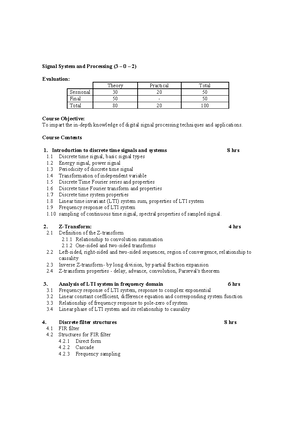Signals and Systems (SSP) Notes: Types, Representations, and ...