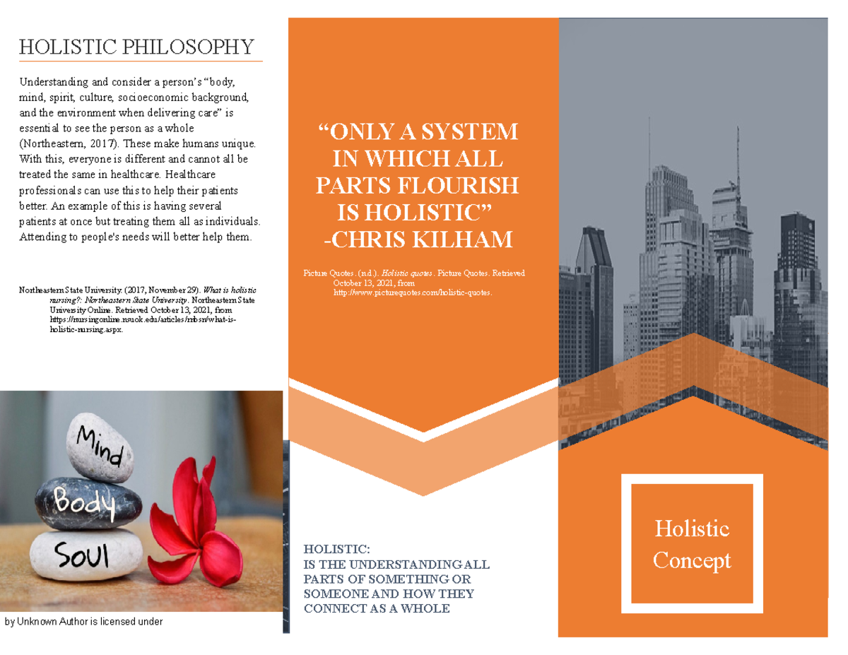 Bpaulus Holistic Concepts 101721 Final - HOLISTIC PHILOSOPHY ...