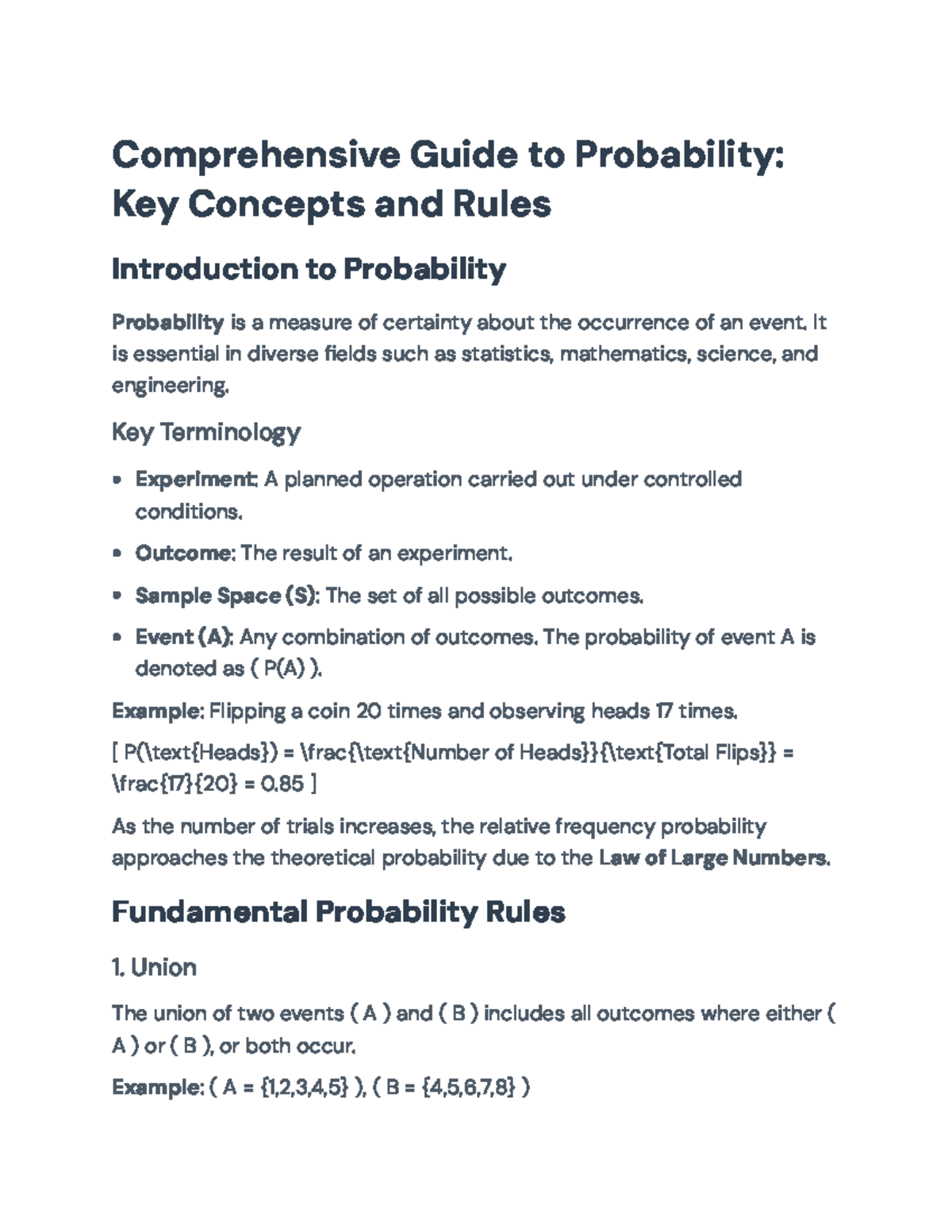 Comprehensive Guide to Probability Concepts and Rules - Comprehensive ...