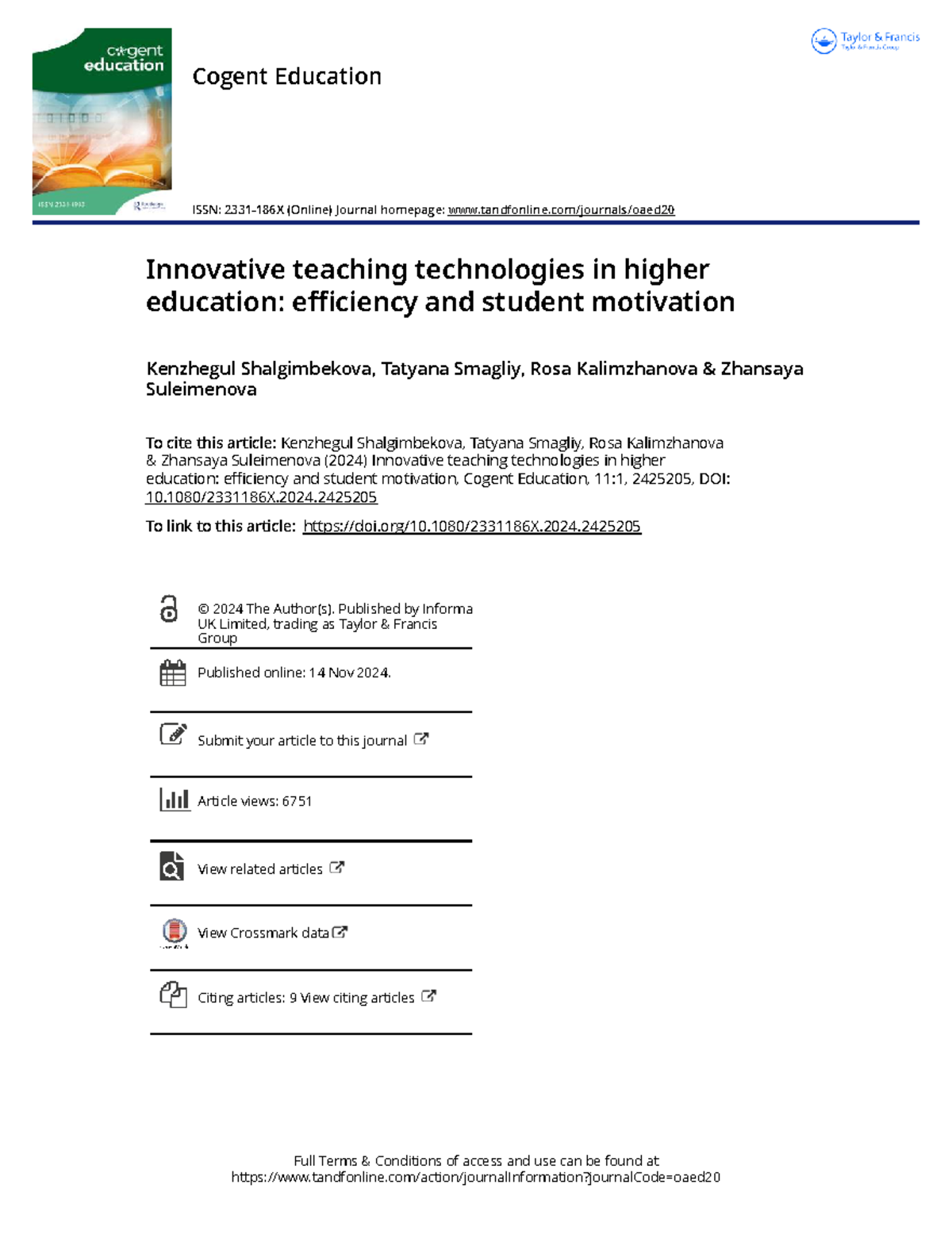 Innovative Teaching Technologies in Higher Ed: Efficiency & Motivation ...