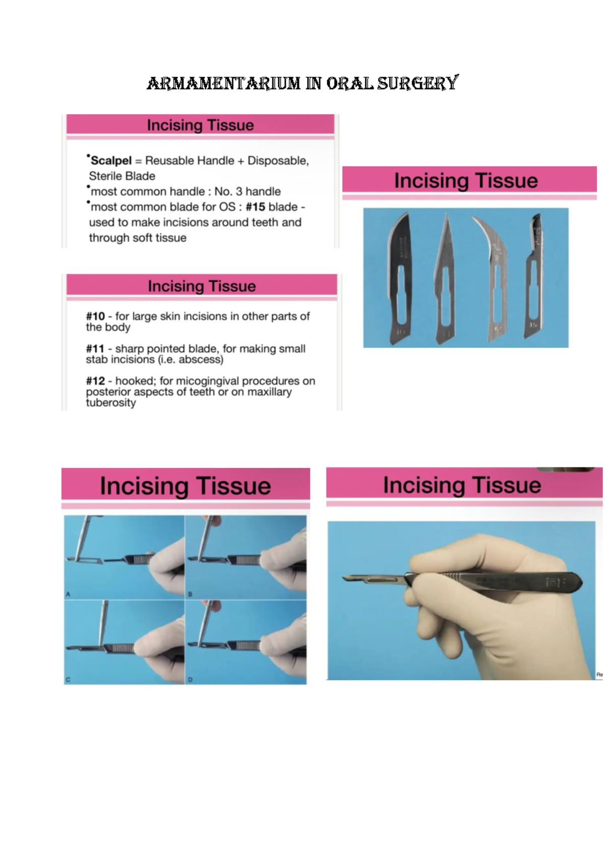 DMD5I Oral Surgery Armamentarium: Essential Tools and Techniques - Document Preview