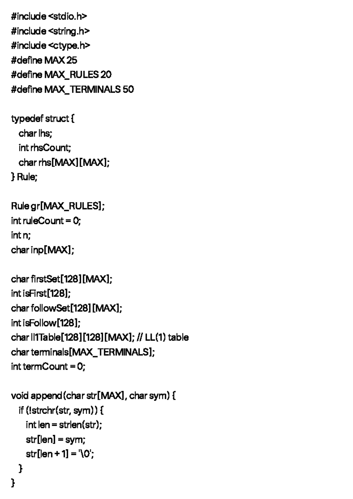 LL(1) Parsing Implementation - Lab Document - Studocu