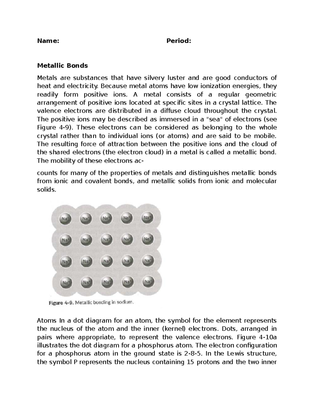 Metallic Bonding Notes - CHEM 101 - Studocu